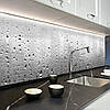 Кухонна панель жорстка ПЕТ, Самофіксуюча 62 х 205 см (товщина 1,2 мм) краплі дощу на сірому фоні, фото 5