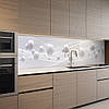 Кухонна панель жорстка ПЕТ, Самофіксуюча 68 х 305 см (товщина 2,0 мм) білі 3Д кулі з абстракцією, фото 9