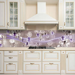 Кухонна панель жорстка ПЕТ, Самофіксуюча 62 х 205 см (товщина 1,2 мм) Кольорові 3Д кульки