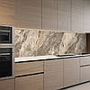Кухонна панель жорстка ПЕТ, Самофіксуюча 62 х 205 см (товщина 1,2 мм) мраморна текстура в бежево-коричневому тоні, фото 6