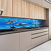 Кухонна панель жорстка ПЕТ, Самофіксуюча 62 х 305 см (товщина 1,2 мм) зграя дельфінів, фото 9