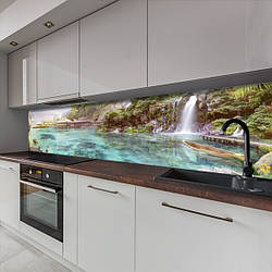 Кухонна панель жорстка ПЕТ, Самофіксуюча 62 х 205 см (товщина 1,2 мм) бухта з водоспадом