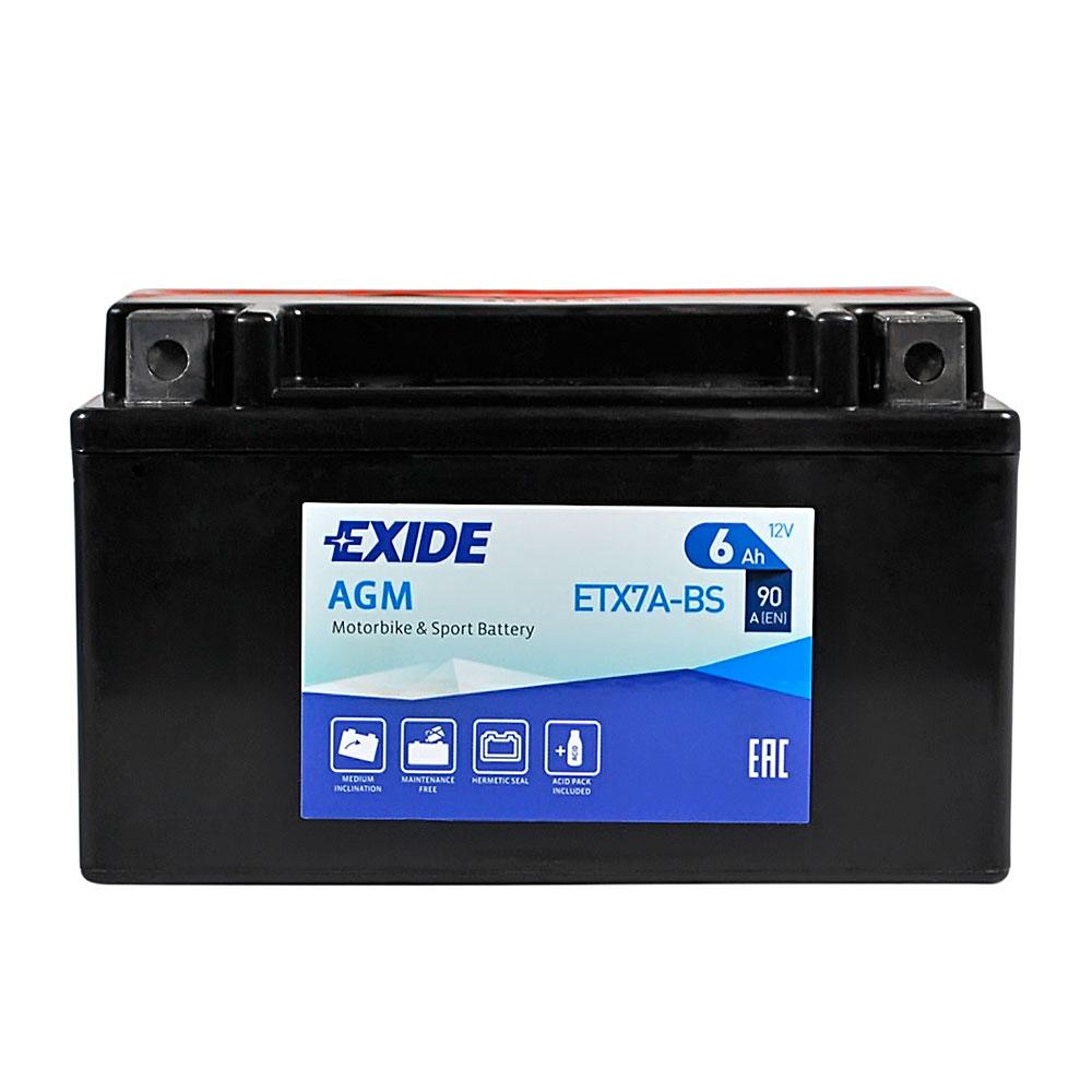 Мото акумулятор MOTO ETX 7A-BS EXIDE (12V, 6A)