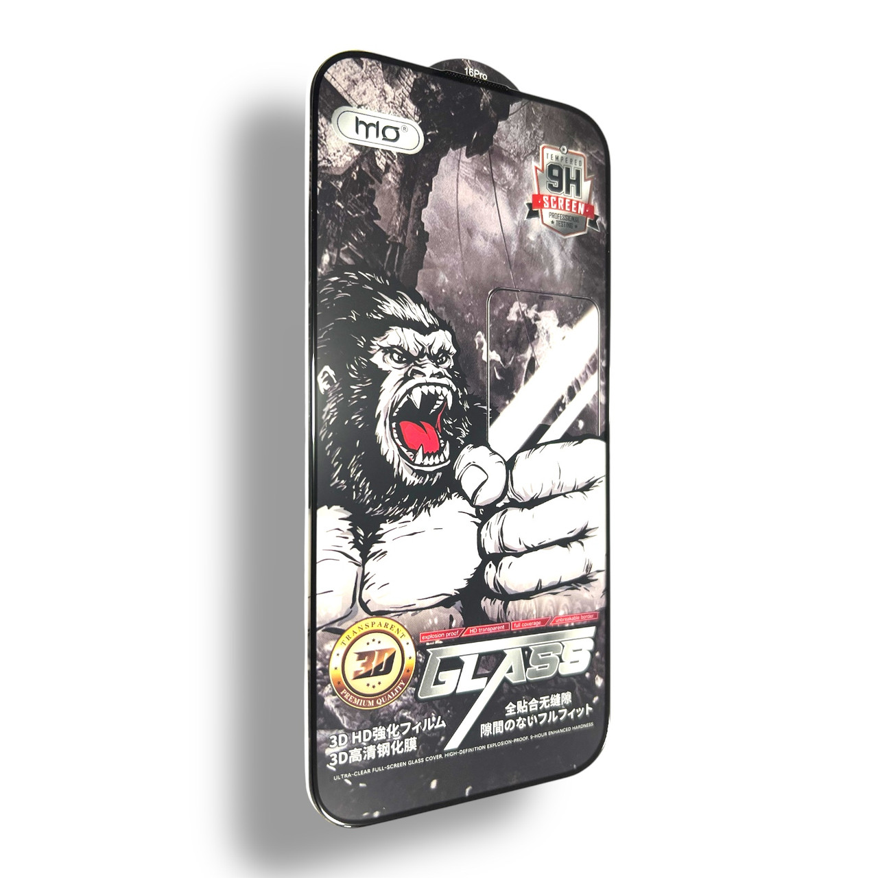 Захисне скло DK для Apple iPhone 16 Pro | Full Glue 3D MO King Kong (black)