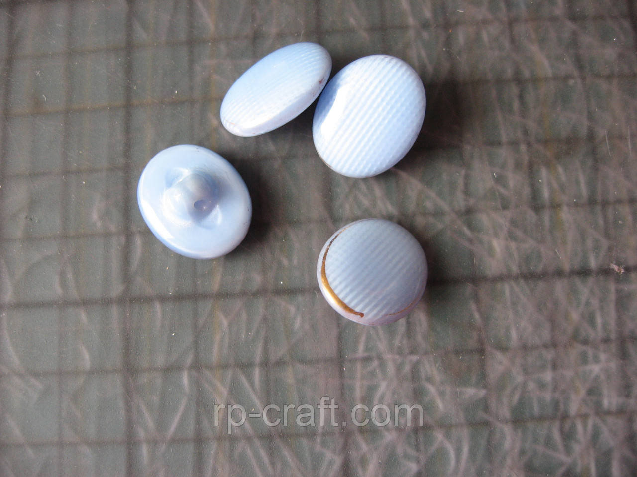 254. Набір пластикових гудзиків, 4 штуки, 8х15х18 мм, блакитні, фото 1