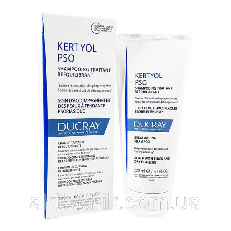 Шампунь від жирної лупи і почервоніння шкіри голови Ducray Kertyol P. S. O. Shampoo 200мл