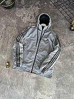 Чоловіча вітровка adidas з капюшоном сіра. Демисезонная куртка Adidas. Вітровка Адідас весна-осінь. Спортивна куртка Adidas.