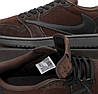 Чоловічі кросівки Nike Air Jordan 1 Low Travis Scott Коричневі Найк Джордан Тревіс Скотт текстиль весна осінь, фото 7