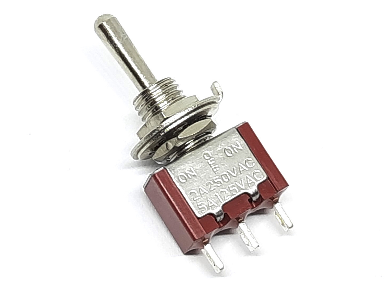 Тумблер на три положення MTS 103 червоний, однополюсний, фото 1