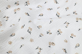 Муслін жатка Бежеві трояндочки 135 см