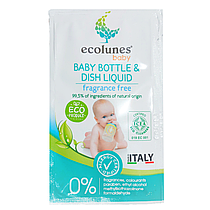 Тестер Гіпоалергенний органічний засіб для миття дитячого посуду, пляшок, сосок Ecolunes, без запаху, 10 мл