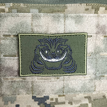 Шеврон Чеширський кіт на липучці для велкро патч