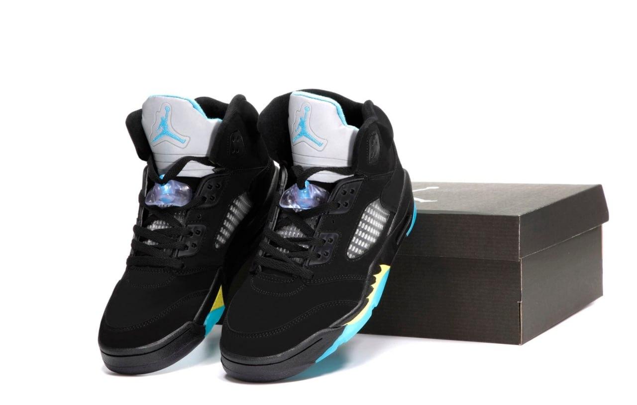 Чоловічі кросівки Nike Air Jordan 5 Black Чорні Взуття Найк Аір Джордан 5 високі нубук повсякденні весна осінь