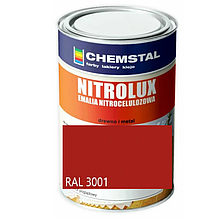 Фарба (нітрофарба) для дерева, ДСП, шпону, фанери матова НЦ Nitroluх, Chemstal, тонується за RAL, RAL 3001