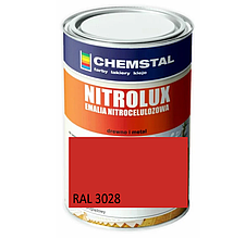 Фарба (нітрофарба) для дерева, ДСП, шпону, фанери матова НЦ Nitroluх, Chemstal, тонується за RAL, RAL 3028