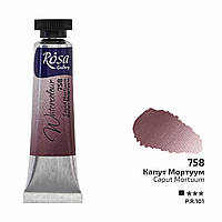 Фарба акварельна 758, Капут мортуум, туба, 10мл, ROSA Gallery