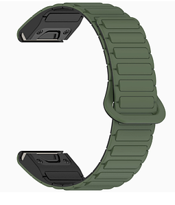Ремінець CDK для Garmin Instinct | 22mm Silicone Shaped Magnetic Band (019626) (green / black)