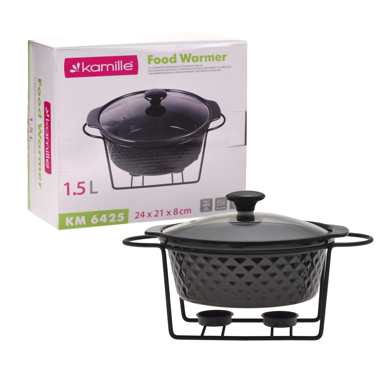 Марміт керамічний Kamille KM-6425 1.2л з підставкою