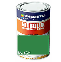 Фарба (нітрофарба) для дерева, ДСП, шпону, фанери матова НЦ Nitroluх, Chemstal, тонується за RAL, RAL 6024
