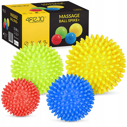 Масажні м'ячі із шипами 4FIZJO Spike Balls 4 шт 4FJ0115 Poland, фото 1