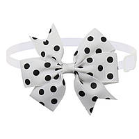 Бантик на шию для собак та котів one size біло-чорний