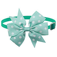 Бантик на шию для собак та котів one size м`ятно-білий