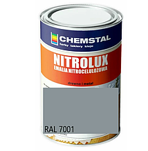 Фарба (нітрофарба) для дерева, ДСП, шпону, фанери матова НЦ Nitroluх, Chemstal, тонується за RAL, RAL 7001