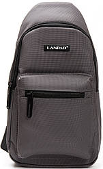 Сумка слінг чоловіча сіра через плече тканинна бананка крос боді crossbody один відділ і кишені Lanpad 3073