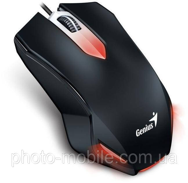 Комп'ютерна миша Genius X-G200 Gaming, Black, USB, оптична, 1000 dpi, 3 кнопки, червоне LED підсвічування, 1.5 м