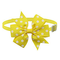 Бантик на шию для собак та котів one size жовто-білий