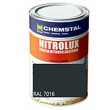 Фарба (нітрофарба) для дерева, ДСП, шпону, фанери матова НЦ Nitroluх, Chemstal, тонується за RAL, RAL 7016