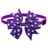 Бантик на шию для собак та котів one size фіолетово-білий