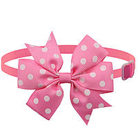 Бантик на шию для собак та котів one size рожево-білий