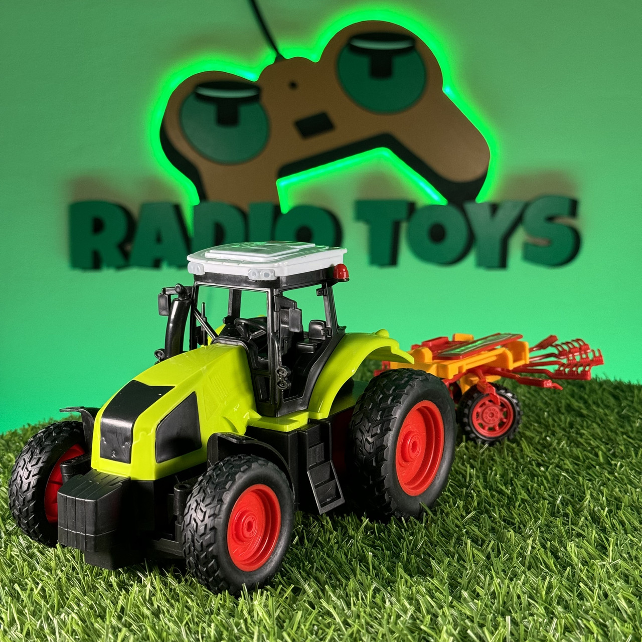 Трактор на радіоуправлінні SUPER FARMER з сівалкою круговою | Трактор на пульті управління Іграшки на радіокеруванні, фото 1