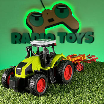 Трактор на радіоуправлінні SUPER FARMER з сівалкою круговою | Трактор на пульті управління Іграшки на радіокеруванні