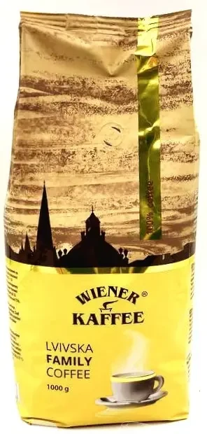 Кава в зернах Віденська кава Львівська Family (Віденська Кава Family сімейна, Wiener Kaffee Lvivska Family Coffee), 1кг
