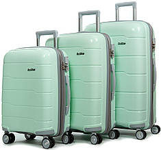 Комплект валіз Fashion салатового кольору