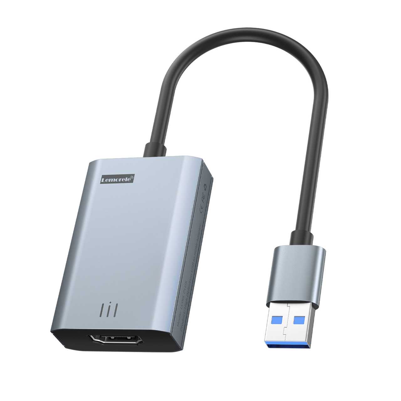 Адаптер USB-HDMI Lemorele LC06 1080P (USB 3.0 Male to HDMI Female), зовнішня відеокарта для підключення додаткового монітора, фото 1