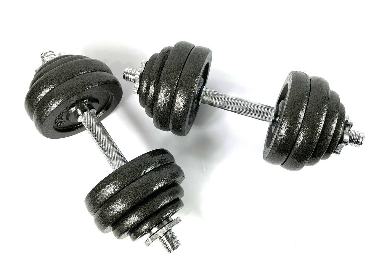Гантелі 30 кг (2 шт по 15 кг) розбірні зі змінними дисками, фото 1