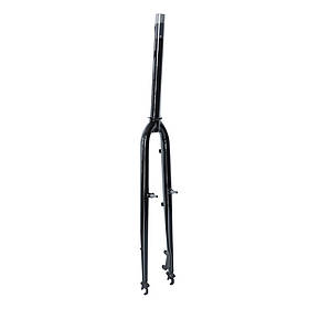 Вилка 28" жорстка disc/v-br ST 1-1/8 безрізьбова шток-290мм під ексцентрик чорний довжина ніг 500мм, шир 80мм