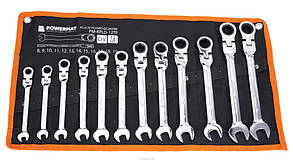 Набір комбінованих ключів із тріскачкою Powermat PM-KPLO-12TP