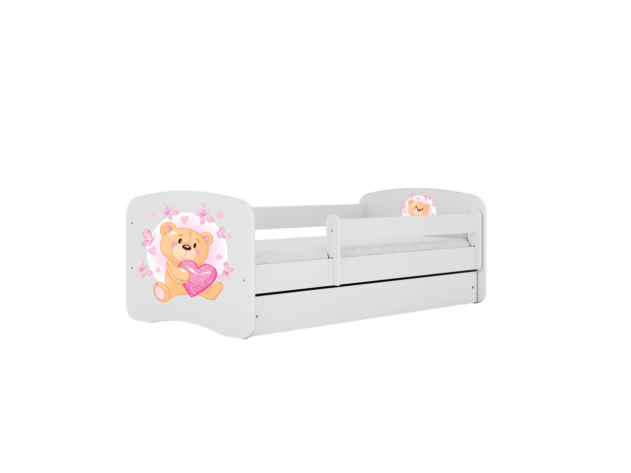 Дитяче ліжко Babydreams - Ведмедик з метеликами з шухлядою 140/70, фото 1