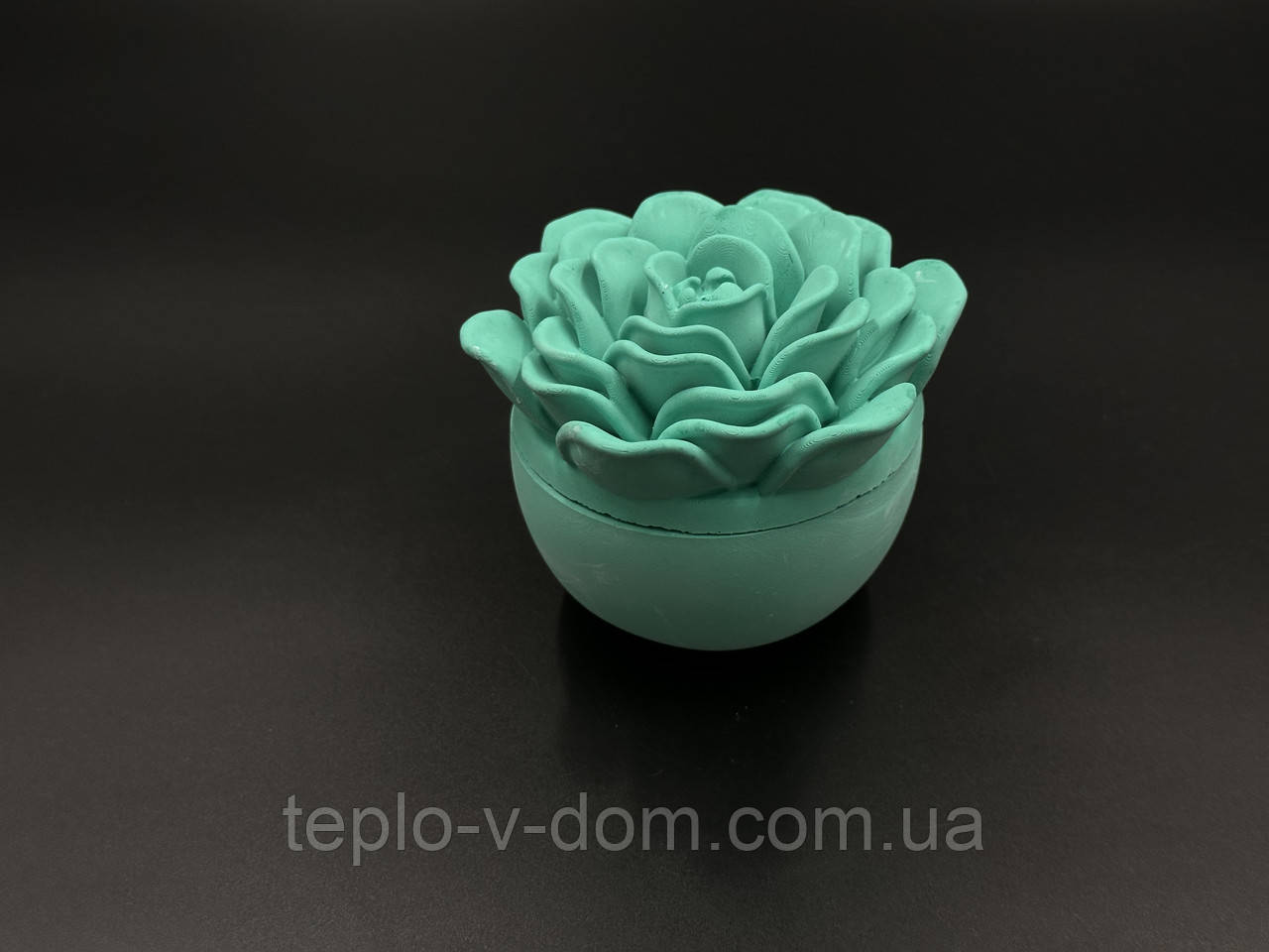 Кашпо гіпсове квітка. Колір м'ятний 10х7см (7,4х4,5см)