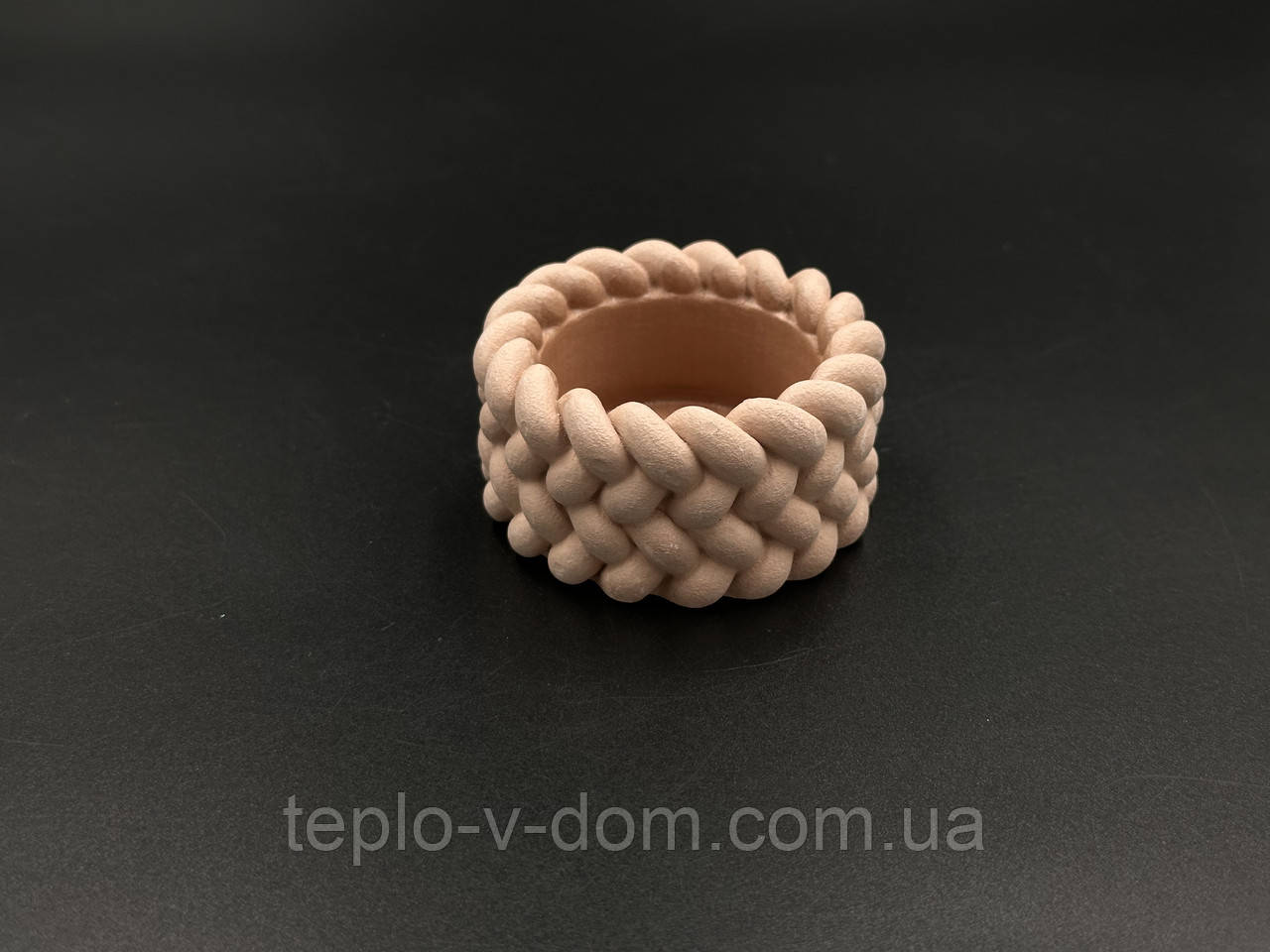 Кашпо гіпсове. "Вязана" Колір коричневий 65х31мм