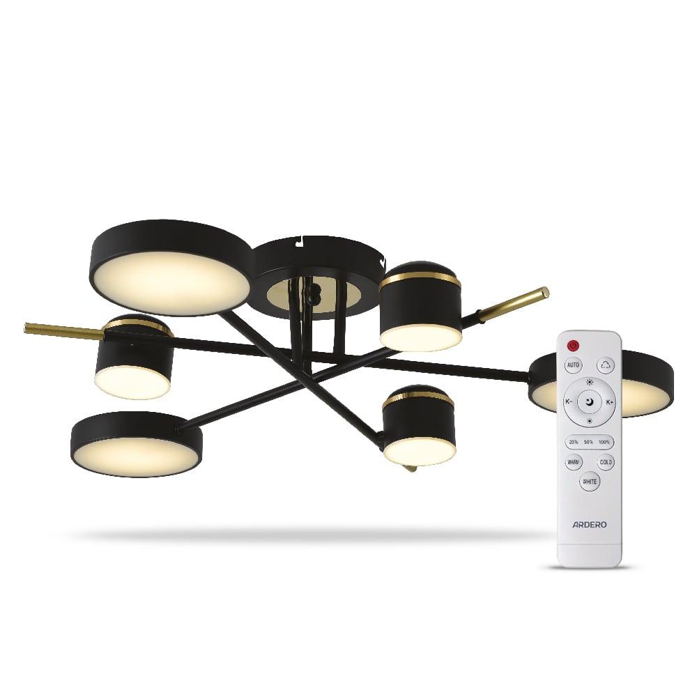 Світлодіодна люстра Ardero AL6122ARD STORIA 56Вт чорний золото, фото 1