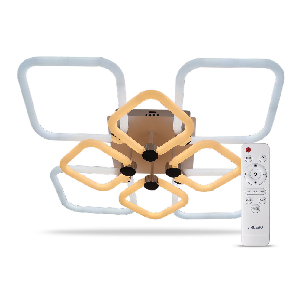 Світлодіодна накладна люстра Ardero AL6138ARD FELICITY 160 Вт білий срібло