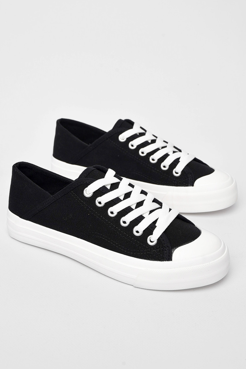 Кеди підліткові текстильні чорного кольору 197384T Безкоштовна доставка, фото 1