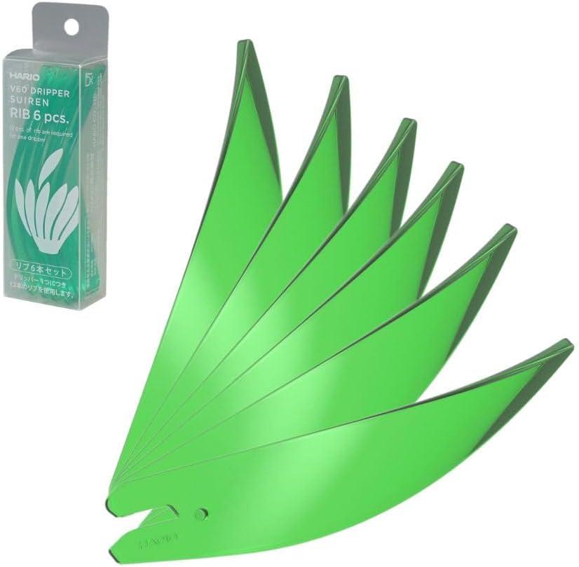 Комплект ребер Hario V60 Suiren Dripper Ribs 6 шт. Green, фото 1