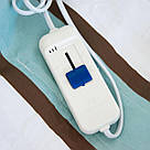 Електропростирадло з підігрівом 150х120 см двоспальна Тріо-Самето Коричневі квіти зі смужками (02101), фото 3