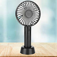 Ручний вентилятор Eternal classics Чорний, портативний вентилятор із підставкою, мінівентилятор спіднзб